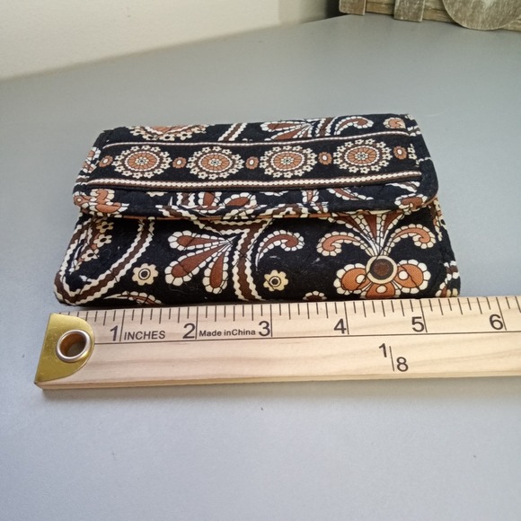 Vera Bradley Brown Paisley‎ Wallet Snap Closure Quilted - Picture 9 of 10